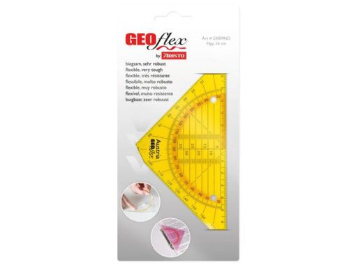 Geodriehoek Aristo GEOflex 14cm flexibel Neon oranje