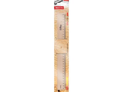 Liniaal Aristo 30cm hout met metaalinleg