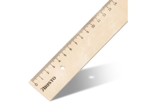 Liniaal Aristo 30cm hout met metaalinleg