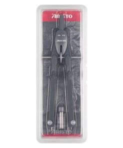 een trendy serie onder de snelverstelpassers. Deze snelverstelpasser heeft poten van gegoten zink in trendy design in het kader van de natuur en heeft 2 drukknoppen. Max. cirkelstraal van 340mm. De passer wordt geleverd in een transparant gekleurde doos. Als u op de twee vergrendel knoppen drukt