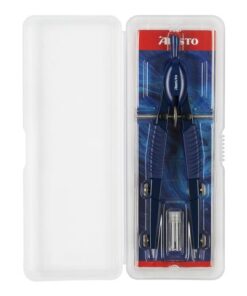 geverfd in trendy kleuren en de ergonomisch gevormde kunststof kop- en handgreeptoepassingen maken de ARISTO TopLine passer het perfecte hulpmiddel. De snel lopende spindel en het middelste wiel voor fijnafstelling zorgen voor de beste handling. De soepele beweging van de spil kan worden bijgesteld met behulp van twee zwarte kopschroeven op de poten. Dit maakt het tekenen van een cirkel een plezier
