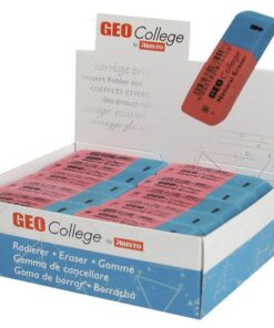 kantoor en thuis. De gum is gemaakt van PVC-vrij kunststof en garandeert optimale resultaten bij alle gum problemen. De gum is geschikt voor potloden en kleurpotloden (rood gebied) en voor inkt en balpennen (blauw gebied) op papier