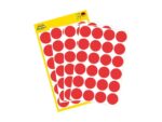 Avery etiket Zweckform 18mm rond 4 vel a 24 etiketjes rood