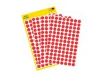 Avery etiket Zweckform 8mm rond 4 vel a 104 etiketjes rood