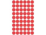 Avery etiket Zweckform 12mm rond 5 vel a 54 etiketjes rood