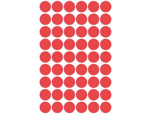 Avery etiket Zweckform 12mm rond 5 vel a 54 etiketjes rood