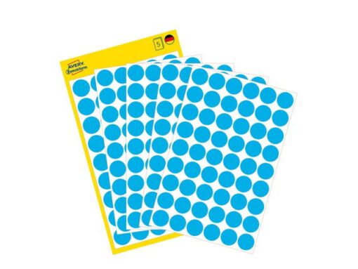 Avery etiket Zweckform 12mm rond 5 vel a 54 etiketjes blauw