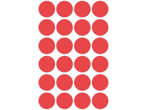 Avery Etiket Zweckform 18mm rond blister 4 vel a 24 et. rood      Non-permanent