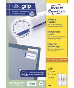 dankzij Avery Zweckform universele etiketten. Lopen niet vast in de printer dankzij JamFree. Bespaar tijd met de gratis en eenvoudig te gebruiken Avery templates en software voor Microsoft Office. Gemaakt van FSC gecertificeerd papier afkomstig uit duurzaam onderhouden bos.