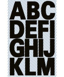 thuis of op school. Weerbestendig. Formaat vel 76x120mm. Aantal vel 2. Letters 25mm zwart.