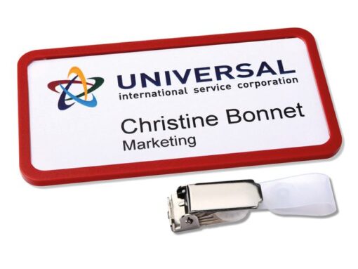 Naambadge Avery Office 43x81 20 x rood met clip