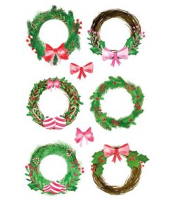 Etiket Z-design Christmas linnen kerstkransen - 2 vel