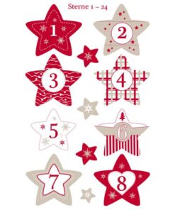 Etiket Z-design Christmas sterren 1-24 - 3 vel