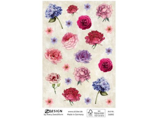 Avery Papieretiket Z-design Creative pakje a 1 vel bloemen