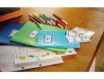 Avery boeketiket Z-design School pakje a 3 vel lichtblauw met kader