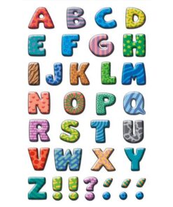 thuis of op school. Formaat vel 76x120mm. Aantal vel 3. Letters bont.