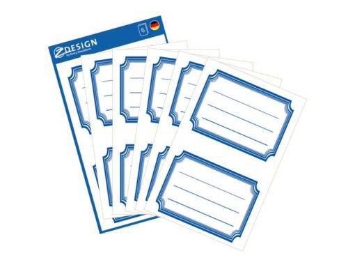 Avery boeketiket Z-design School pakje a 6 vel kader blauw