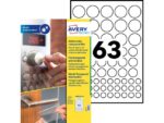 Antimicrobiële sticker Avery rond 35, 25, en 15 mm transp.  permanent totaal 630 stickers (10 vel)