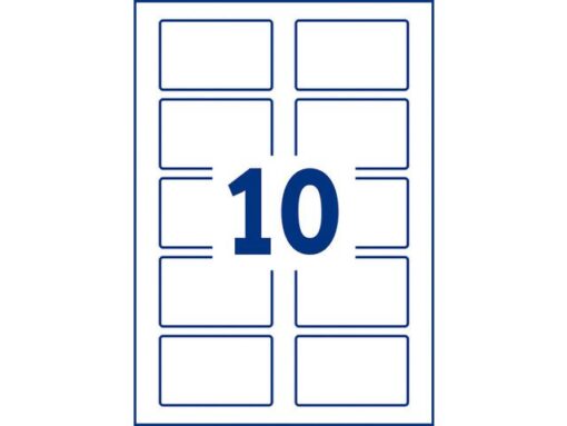 Badge etiket Avery 50x80mm 20 vel 10 etiketen per vel wit