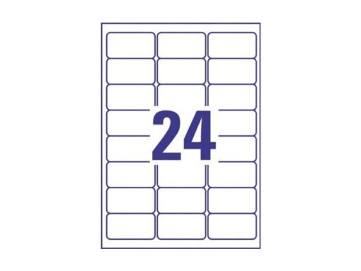 Weerbestendig etiket Avery NP 63,5x33,9mm 20 vel 24         etiketten per vel