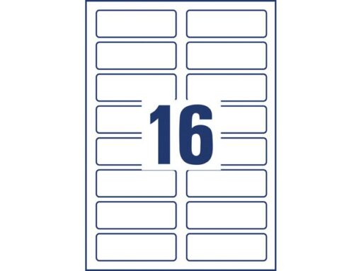 Badge etiket Avery 88,9x31mm 20 vel 16 etiketen per vel wit