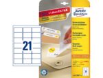 Etiket Avery ILK 63,5x38,1mm NP 25 vel 21 etiketten per vel wit
