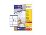 Adresetiket Avery QuickPeel 63,5x38,1 wit 100 vel 21        etiketten per vel