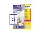 Adresetiket Avery QuickPeel 63,5x38,1 wit 40 vel            21etiketten per vel