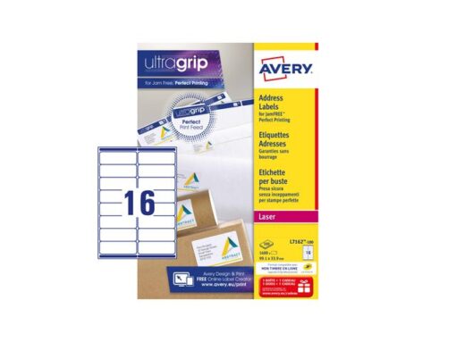 Adresetiket Avery QuickPeel 99,1x33,9 wit 100 vel 16        etiketten per vel