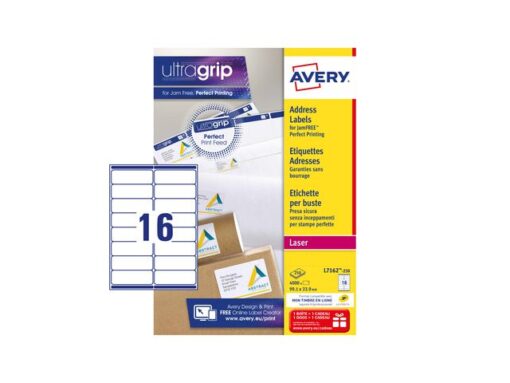 Adresetiket Avery QuickPeel 99,1x33,9 wit 250 vel 16        etiketten per vel