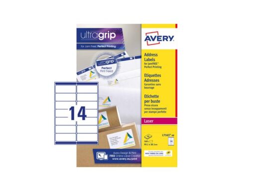 Adresetiket Avery QuickPeel 99,1x38,1 wit 40 vel 14         etiketten per vel