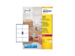 Verzendetiket Avery Block-out, 99,1 x 67,7mm wit doos 100   vel, 8 etiketten per vel