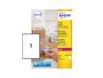 Verzendetiket Avery Block-out, 199,6x289,1mm wit doos 100   vel, 1 etiketten per vel