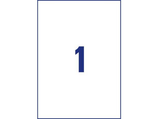 Bedrukbaar antimic. etiket Zweckform 210x297mm, wit 10      etiketten, 10 vel, afneemb