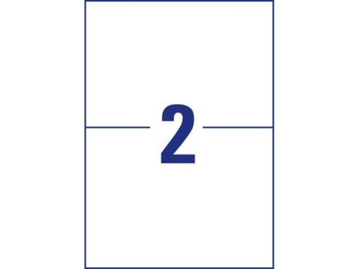 Bedrukbaar antimic. etiket Zweckform 210x148mm, wit 20      etiketten, 10 vel, afneemb
