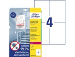 Bedrukbaar antimic. etiket Zweckform 105x148mm, wit 40      etiketten, 10 vel, afneemb