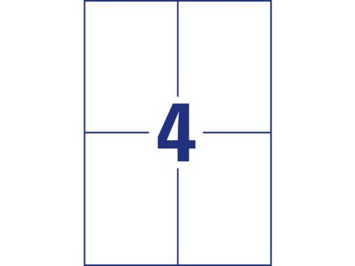 Bedrukbaar antimic. etiket Zweckform 105x148mm, wit 40      etiketten, 10 vel, afneemb