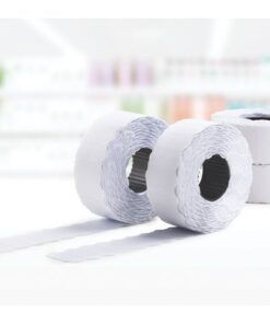Met de afneembare witte etiketten voor prijs- en codeertangen met 1 regel kunt u snel en flexibel tijdelijke prijzen of andere codes op uw producten aanbrengen. Het etiket laat geen lijmresten achter na verwijdering waardoor het bijvoorbeeld voor textiel goed bruikbaar is. Elke verpakking bevat 10 rollen van elk 1.500 etiketten.