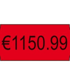 Met de permanent hechtende rode etiketten voor prijs- en codeertangen met 1 regel kunt u snel en flexibel prijzen of andere codes op uw producten aanbrengen. 1500 etiketten per rol.