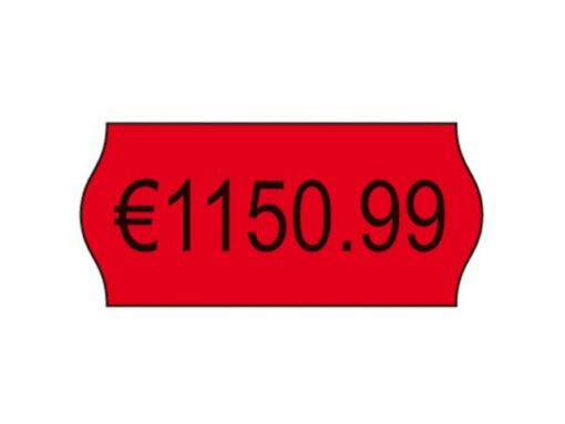 Prijstangetiketten Avery permanent 26x12mm rood 10 rol in doos
