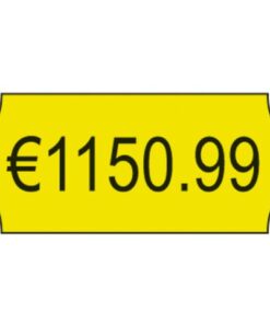 Met de permanent hechtende gele etiketten voor prijs- en codeertangen met 1 regel kunt u snel en flexibel prijzen of andere codes op uw producten aanbrengen. 1500 etiketten per rol.