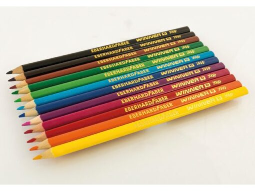 Kleurpotlood Eberhard Faber Winner driekantig assorti etui  à 12 stuks