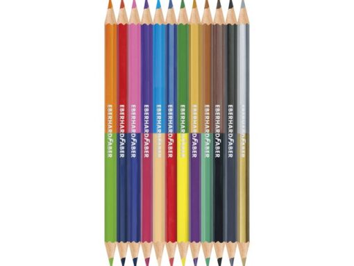 Kleurpotlood Eberhard Faber 2-zijdig gekleurd etui 12 stuks 24 kleuren