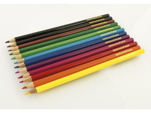Kleurpotlood Eberhard Faber 17,5cm kartonnen etui à 12      stuks assorti kleuren