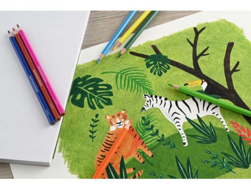 Kleurpotlood Eberhard Faber Kid 17,5cm etui à 24 stuks      assorti kleuren