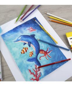 behouden zowel droog als nat hun intensieve en briljante kleur. Breukvast en makkelijk te slijpen. ook te gebruiken op leisteen en kunststof. In kartonnen etui met 12 potloden plus penseel. Deze potloden zijn klimaat neutraal geproduceerd.