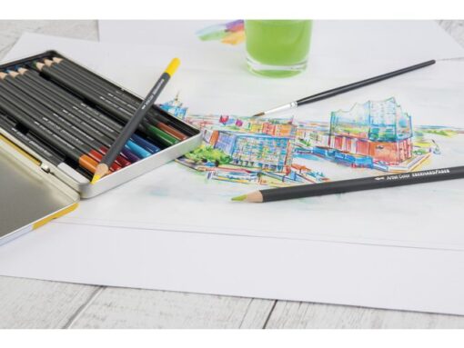 Aquarelpotlood Eberhard Faber Artist color metaaletui a 12  stuks