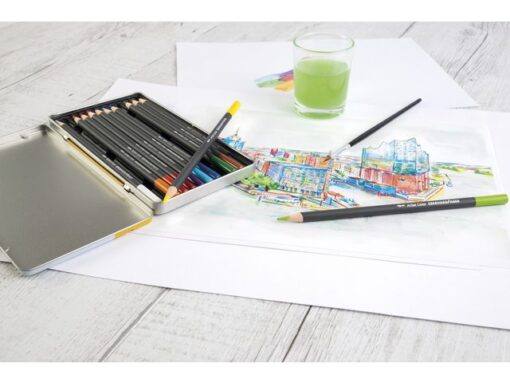 Aquarelpotlood Eberhard Faber Artist color metaaletui a 12  stuks