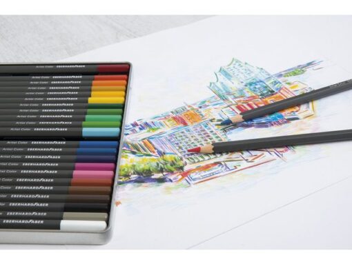 Kleurpotloden Eberhard Faber metaaletui a 24 stuks