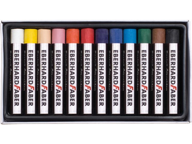 Oliepastelkrijt Eberhard Faber Artist Color 11mm doos a 12  st assorti